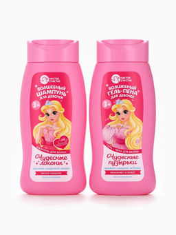 Набор детский Нашей принцессе, гель-пена 250 мл, шампунь 250 мл, мочалка 25 г - Чистое счастье фото 3