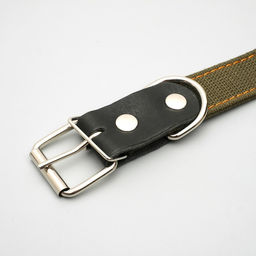 Ошейник брезентовый безразмерный двухслойный, 72 х 3,5 см, ОШ 45-60 см, хаки - Пижон фото 3