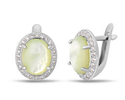 Серьги, перламутр зеленый, СПН4202