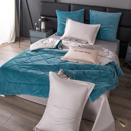 Комплект постельного белья на резинке Сатин Velvet Premium с Одеялом VPR008 180*200*25;160*200*25;140*200*25 Евро 4 Наволочки