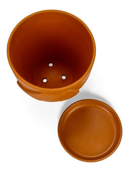 Горшок цветочный с поддоном 2,5 л, d18/h16 см терракот керамика, "Голландия" (М)