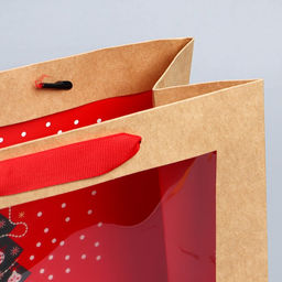 Пакет крафтовый с пластиковым окном Новогодняя ёлка, 24 х 20 х 11см - Дарите счастье фото 4