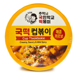 Рисовые палочки Токпокки с острым соусом Карбонара (стакан) Instant Cup Tteokbokki Spicy Carbonara Cook-Tok, Корея, 140 г Акция