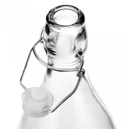 Бутылка стеклянная Кристалл 1л h31см, д/горла 2,2см, форма квадратная, бугельная крышка (д/основания 7,5см) (Китай) - Домашняя мода фото 2