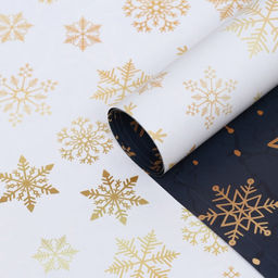 Цена за 10 шт. Бумага упаковочная глянцевая «Снежинки», двусторонняя,70×100 см
