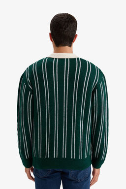 Relax Fit Polo Yaka _izgili Triko Kazak - Defacto фото 5