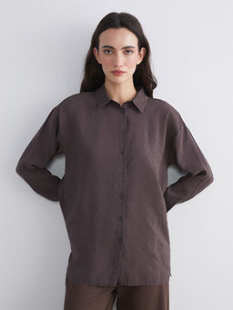 Oversize Modal Kar???ml? Kad?n G?mlek Tunik