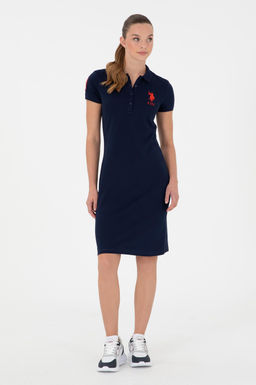 Женское темно-синее трикотажное платье Неожиданная скидка в корзине - U.s. polo assn фото 3