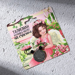Брошь - булавка Ангел хранитель, длина 3,5 см