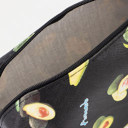 Цена за 2 шт. Косметичка на молнии с ручкой, объёмная, маленькая, с рисунком Авокадо, чёрная - Simaland фото 3