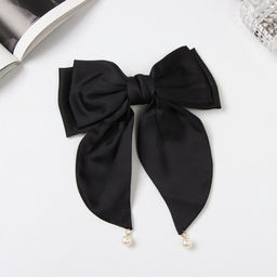 Цена за 2 шт. Заколка - автомат для волос «Джулия», двойной бант, 18×15 см, чёрная
