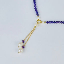 Колье из Аметиста и Жемчуга 42 см +