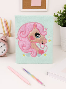 Блокнот плюшевый "Beautiful unicorn", green mix, 15х21 см, плотность 80 гр.