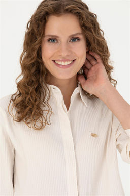 U. S. Polo Assn Женская рубашка с длинным рукавом цвета экрю - U.s. polo assn фото 9