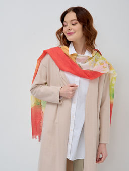 ХЛОПОК ВИСКОЗА Большой, красивый палантин. Рисунок на полотно наносится вручную - Tantino фото 6