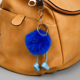 Пушистик на кольце с карабином Чудик с длинными ножками в ботинках ярко-синий - Simaland фото 2