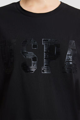Kad_n Siyah Bisiklet Yaka Basic Ti__rt - U.s. polo assn фото 7