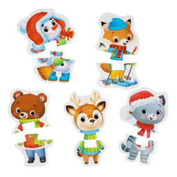 Макси - пазлы «Весёлый Новый год», 5 пазлов, 10 деталей