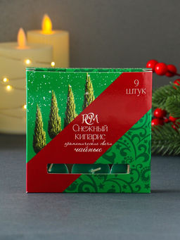 Набор свечей ароматических чайных Снежный кипарис, 9 шт.