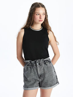 Kad?n Bisiklet Yaka D?z Triko Atlet