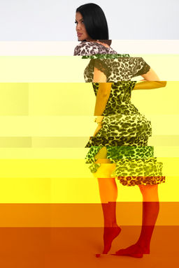 Туника женская из вискозы из вискозы Олеся серый леопард