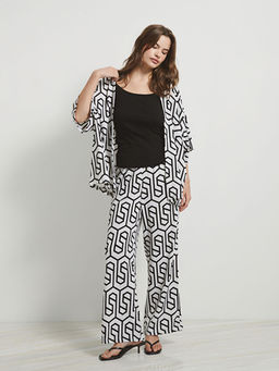 ?al Yaka Desenli Kad?n Kimono