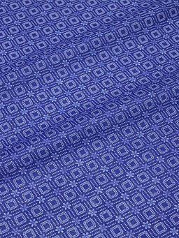 Ситец Ромбики - цветочки цв.василек, ГОСТ, ш.0.8м, хлопок-100%, 86гр/м.кв