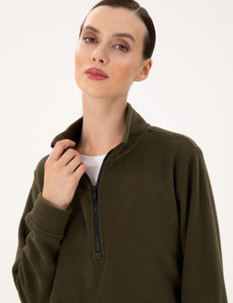 Haki Oversize Polar Sweatshirt