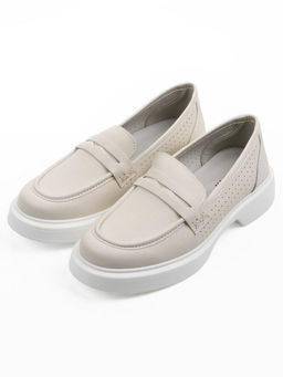 03-YC382-2 LT. BEIGE Лоферы женские (натуральная кожа)
