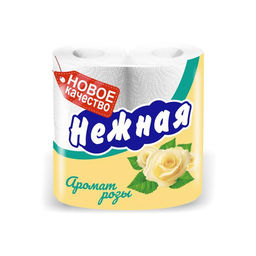 Цена за 2 шт. Туалетная бумага «Нежная» со втулкой, аромат розы, 2 слоя, 4 рулона