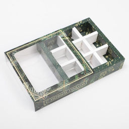 Цена за 5 шт. Коробка под 9 конфет новогодняя с ячейками «С Новым годом» 14.5×14.5×3.5 см