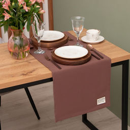 Дорожка на стол «Этель» Kitchen 40×150 см, 100% хлопок, саржа 220 г/м², коричневая