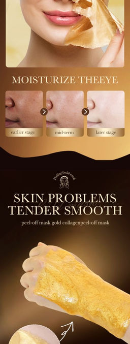 SADOER Очищающая маска-пленка для лица Gold Collagen Gold Mask, 100гр.  фото 4