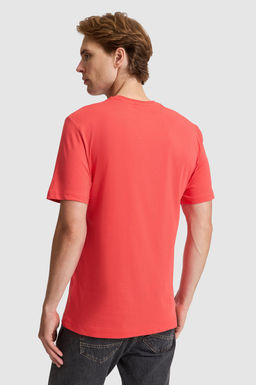 Erkek K_rm_z_ Regular Fit Bisiklet Yaka Basic Ti__rt