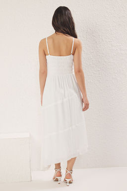 TRENDYOLMILLA Beyaz Duz Maxi Dokuma Elbise TWOSS25EL00752  фото 4
