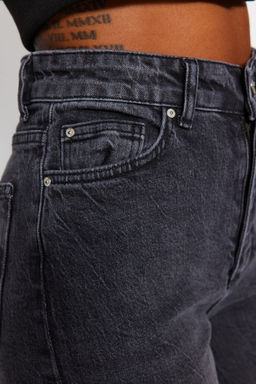 Siyah Y?rtmacl? Yuksek Bel Straight Jeans TWOSS22JE0430 - Trendyolmilla фото 5