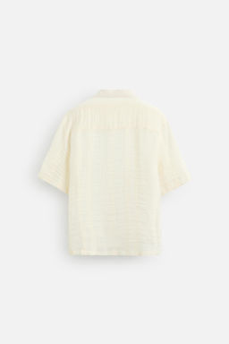 COTTON-LINEN JACQUARD SHIRT - Zara фото 7
