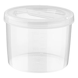 Банка для сыпучих продуктов пластмассовая 1,2л "Твист", д14см, h11см, закручивающаяся крышка, прозрачный, Phibo (Россия)