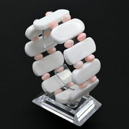 Браслет сегмент 34*13мм из агата белого (имитация)