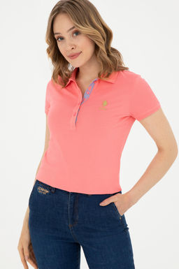Kad_n Neon Pembe Basic Polo Yaka Ti__rt