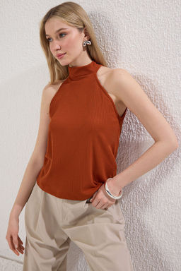 Kiremit Regular/Normal Kal?p Halter Yaka Esnek Orme Atlet TWOSS25AL00021