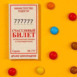 Цена за 3 шт. Шоколадное драже Билет, 4,4 г.