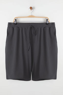 TRENDYOL MAN Buyuk Beden Fume Oversize/Genis Kesim Dokulu K?r?smaz Ottoman Sort TMNSS25AP00001 - Trendyolmilla фото 2