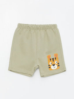 Beli Lastikli Bask?l? Erkek Bebek ?ort Pijama Alt