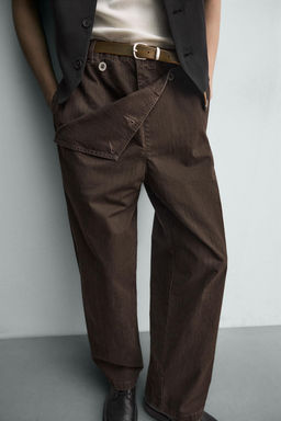 PANTAL?N RELAXED FIT BOLSILLO PETO / Marr?n - Zara фото 5