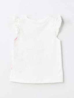 Bisiklet Yaka Kolsuz Bask?l? K?z Bebek Ti??rt - Waikiki фото 3