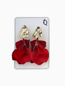 Серьги ассорти Ветер мятые треугольники, цвет красно-золотой