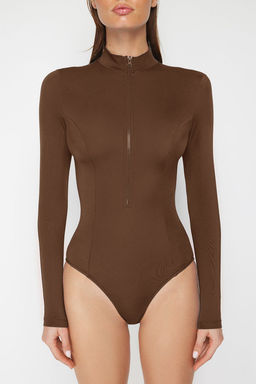 TRENDYOLMILLA Siyah Fermuarl? Uzun Kollu Regular Sorf Mayosu TBESS20MA0301  фото 5