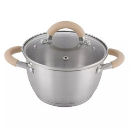 Кастрюля Fortuna 1.8л, нерж.сталь, крышка, матовый корпус, ручки с силиконом арт.007217 /Mallony/