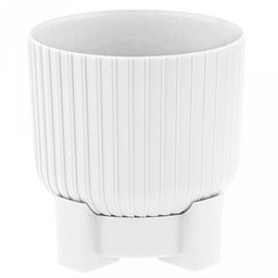 Горшок для цветов пластмассовый "Торин" 3,3л, д17,5см, h17,8см, с поддоном, белый (Россия)